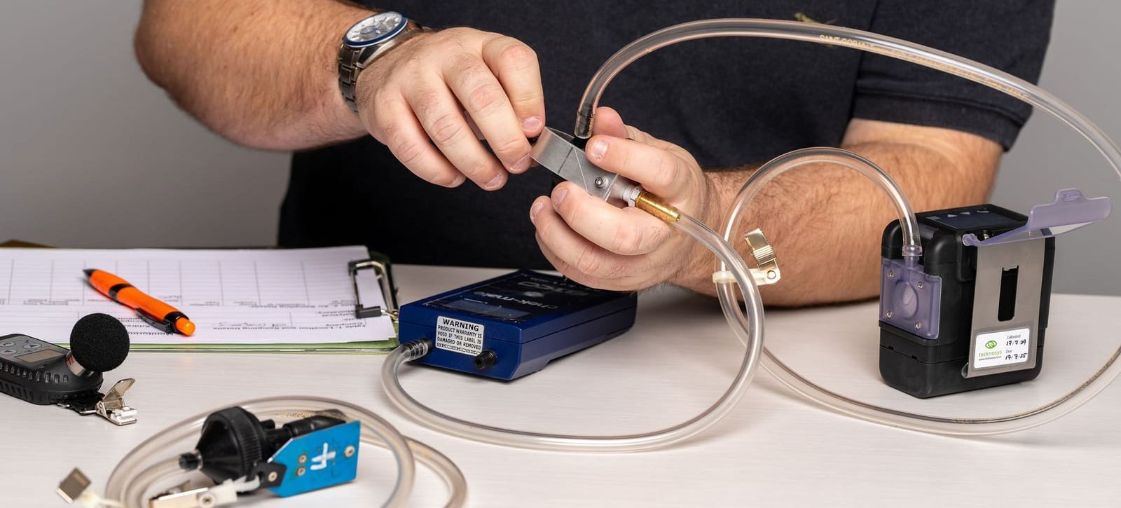 Rotameter used to calibrate sampling pump flow