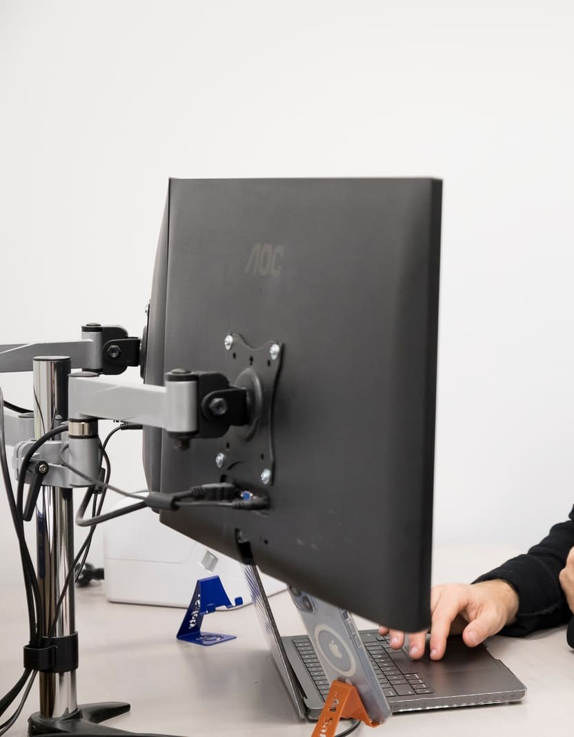 Reviewing account information on a monitor